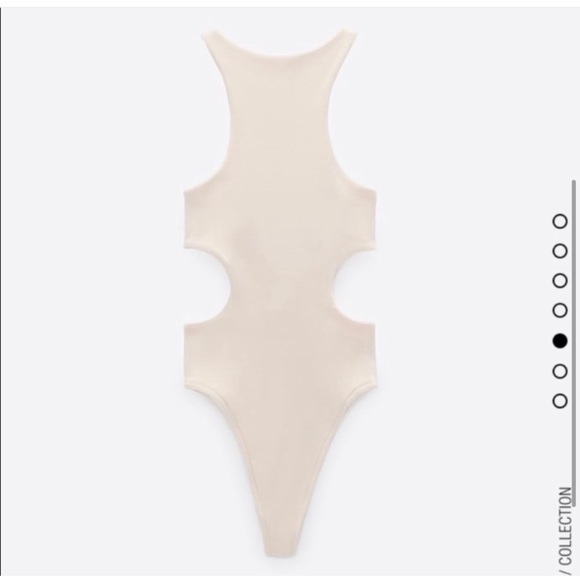 (AVAILABLE FOR PURCHASE) Zara Cutout Bodysuit in Stone - Picture 3 of 4